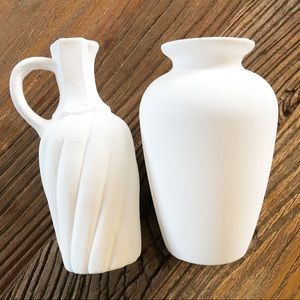 White Vases Set of 2 Centerpiece